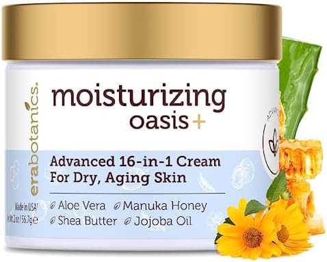 Era Organics Rejuvenating Natural Face Moisturizer Cream - Extra Hydrating 16-in-1 Facial Cream For Dry Skin With Manuka Honey, Cocoa Butter, Avocado Oil, Jojoba Oil - pH Balanced Non Greasy Day & Night Cream