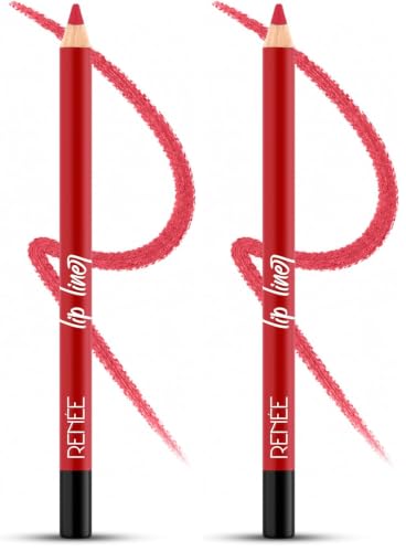 Image of RENEE Define Pencil Lip Liner - Red Hour, Long Lasting & Smudge Proof, Full Coverage, Intensely Pigmented, Easy Glide Formula, Vitamin E & Castor Oil Infused, 1.2Gm (Pack of 2)