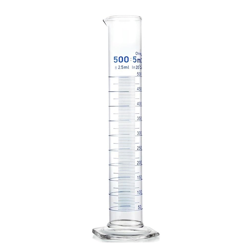 Cilindro graduato da 500 ml con beccuccio e graduazione base in vetro, attrezzatura laboratorio Attrezzature da laboratorio