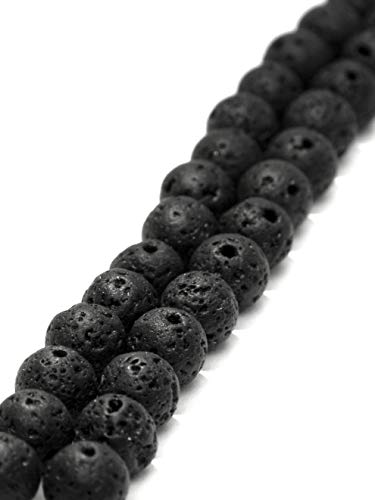 Cousin Diy Natural Black Lava Stone Loose Round 8Mm Aromatherapy Beads For Essential Oils And Diy Jewelry Making #TOP3