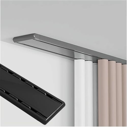 Adjustable 2-Rail ain Rod Aluminum for Office & Hospital Room Divider 0.5-8m Grey 2.2m Length Easy Installat Ideal for Privacy & Light Control