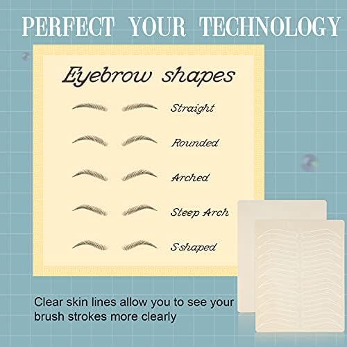 16 Pieces Microblading Supplies Double Sided Practice Skin for Eyebrows No Ink Skin Makeup Silicone Skins to Practice Brow(White)