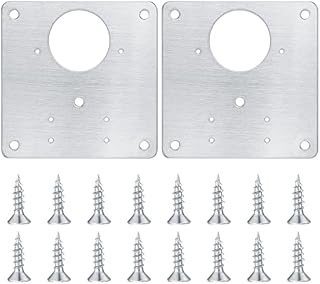 2 Pcs Hinges Repair Brackets, Stainless Steel Hinges Repair Plates with Holes, Kitchen Cupboards Cabinets Doors Hinges Flat Fixing Joining Mending Plates Braces Brackets, with 16 Pcs Screws