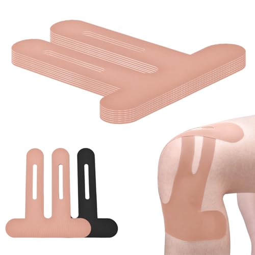 100 PCS Knee Tapes for Knee Pain Relief, Byatuty PreCut Kinesiology Tape for Knees, Original Cotton Athletic Sports Tape, Waterproof & Hypoallergenic Latex-Free for Support Muscle (Beige)