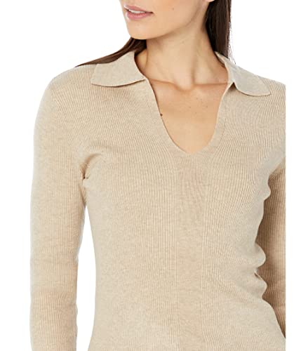 Image of Calvin Klein Women's Johnny Collar V Neck Lightweight Long Sleeve Comfortable Sweater