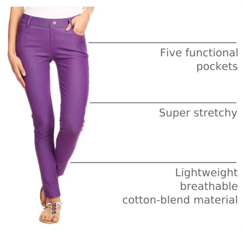 Image of YELETE Women's Basic Five Pocket Stretch Jegging Tights Pants