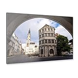 artboxONE Alu-Print 150x100 cm Stadt, Ratshaus, Torbogen von Künstler Rico Ködder