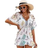 Material: Crafted from 86% polyester and 14% spandex, this one-piece cover up dress offers excellent breathability and drape, soft and lightweight, ensuring a flowing, comfortable fit Size: Our loose-fit beach wear is available in various sizes. Plea...