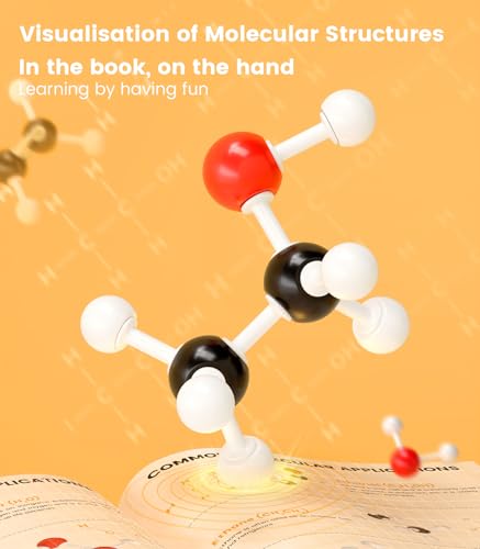 Image of NINGOO Organic Chemistry Model Kit,404 PCS,for Students＆Teacher | Fullerene C60 Model,Portable Design,Compartment Storage,CPK Color Coding
