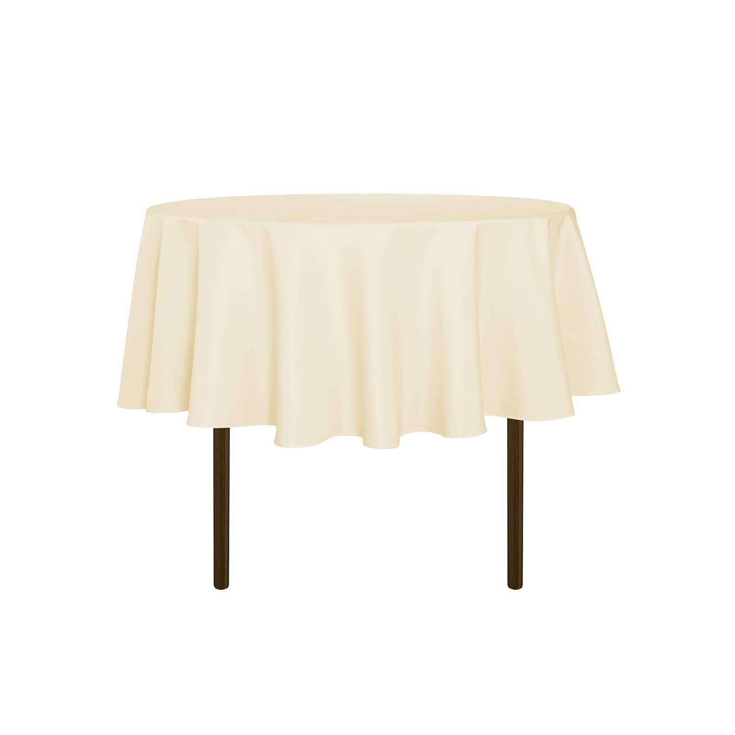 sancua Round Tablecloth 48 Inch Fits 20-36 Inch Tables, Beige