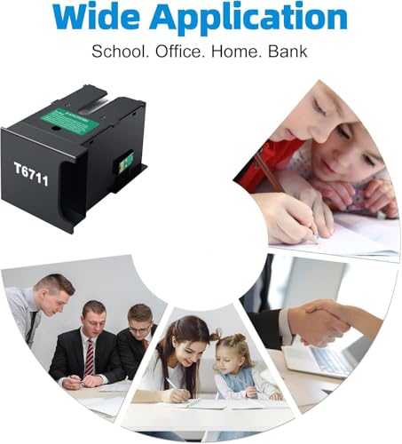 Image of Verena T6711 C13T671100 Ink Maintenance Box Compatible for Workforce Pro WF-3620DWF 3640DTWF 7110DTW 7610DWF 7620DTWF Workforce WF-3620 3640 3641 7111 7610 7620 7621 WF-7710 7720 with Chip