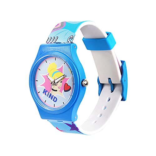 Image of Disney Princess Wrist Watch Princess Kind Blue Cute Round Analogue Wrist Watch Multicolor Kids Birthday Gift for Girl Age 6 to 12 Years