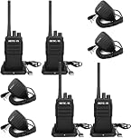 Retevis RT617 Walkie Talkies, PMR446 Walkie Talkies for Adults, License Free 16 Channels, Emergency Walkie Talkie, 2 Way Radio for Construction Site, Factory (4 Pcs, Black) (With microphone)