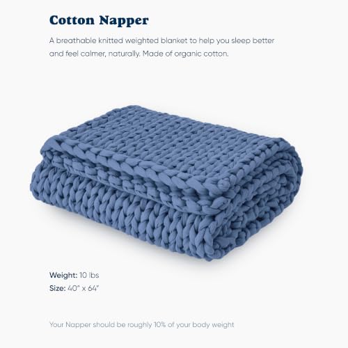Image of Bearaby Cotton Hand-Knit Weighted Blankets for Adults - Chunky Knit Blanket