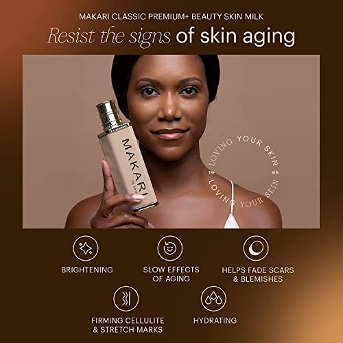 Makari Premium+ Body Brightening Beauty Milk (4.57 Fl Oz) | Anti-Aging Body Lotion | Softens And Smoothens Skin | Helps Diminish Discolorations And Dark Marks | Enhances Luminosity And Vibrance #TOP2
