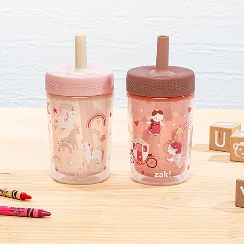 Image of Zak Designs Fairy and Rainbow Capri 9oz Leak-Proof Toddler Cups, 2-Pack