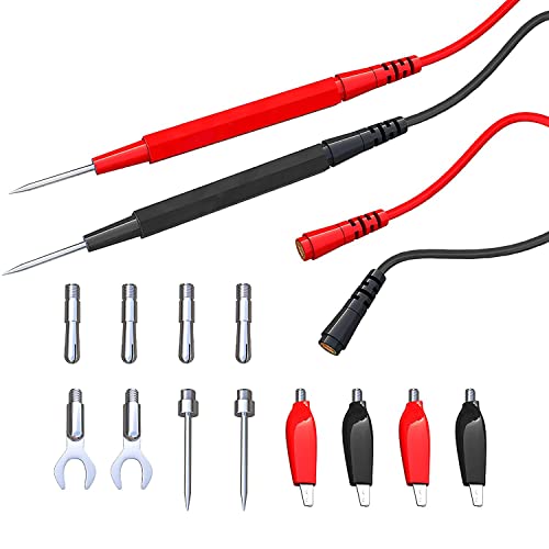 Miniatura 2 de Greluma 16pcs Kit De Cables De Prueba De Multímetro Juego De Cables De Prueba De Repuesto Con Pinzas De Cocodrilo, Conectores Banana, Sondas De Prueba Para Multímetro Pruebas Eléctricas Automotrices