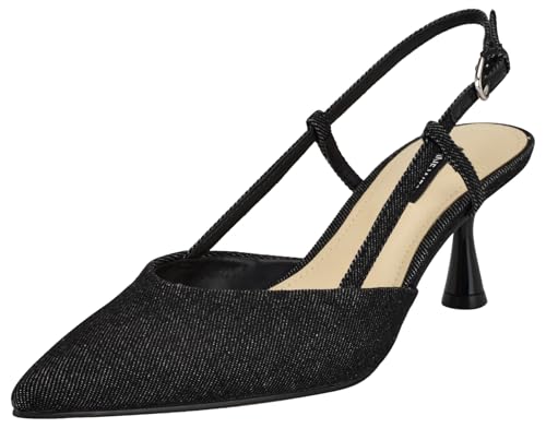 Nine West Women's Rhonda Pump, Black Denim 004, 8.5