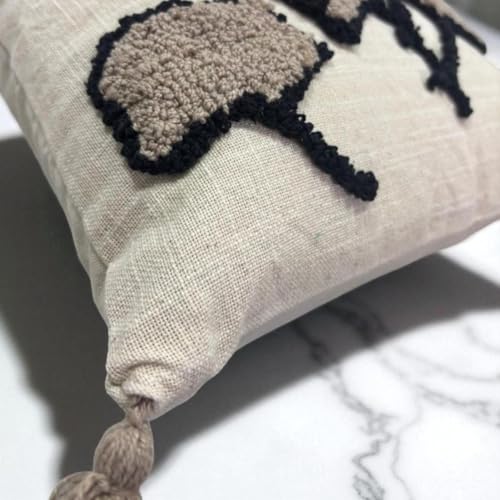 Image of Furnistitchs Handmade Cotton Bohemian Home Decor Cushion Cover 24x24 inches / 60x60 cms - Boho Chic Couch Sofa Throw Living Room Bedroom Cushions (1, Blossoms)