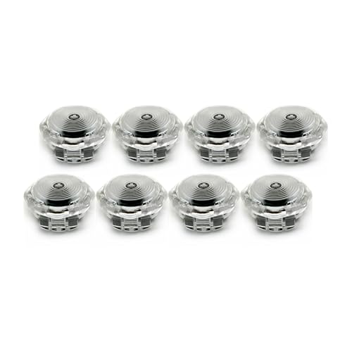 8pcs Sinoarcadeロープロファイルメカニカルボタンブラック、KailhフルPOMスイッチ付きファイトゲームコントローラーボックス用ホットスワップ可能 (24mm, Clear)（Amazon）