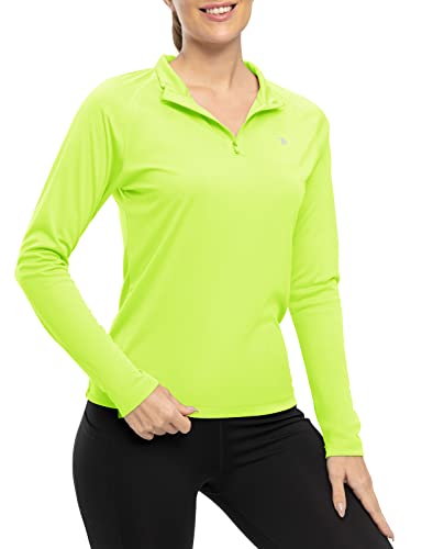 Rdruko Women's Upf 50+ Hiking Shirts Long Sleeve Sun Protection Shirts Lightweight Quick Dry Active Uv Shirts(Fluorescent Green, Us S) #TOP8