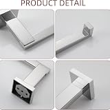 Racocou Uchwyt na papier toaletowy naścienny ze stali nierdzewnej 304, montaż na wiertło, krótki kwadratowy rurkowy design, odporny na rdzę, do łazienki, 1 lub 2 sztuki,XL