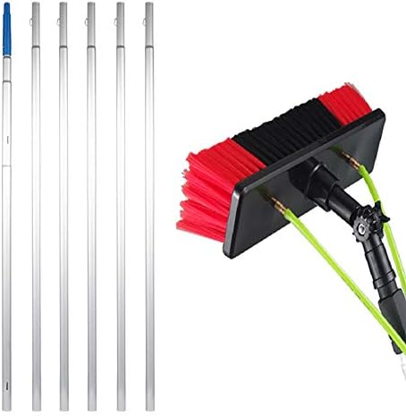 Water Fed Pole Kit, 26ft Length Water Fed Brush, 8m Water Fed Cleaning System, Aluminum Outdoor Window Cleaner w/ 20m Hose, Cleaning and Washing Tool for Window Glass, Solar Panel