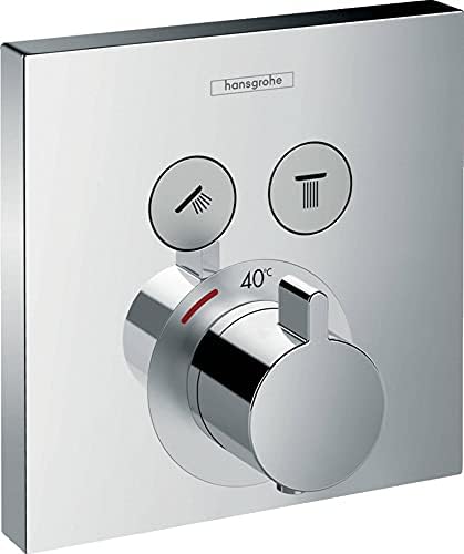 hansgrohe ShowerSelect Bateria termostatyczna do 2 odbiorników, montaż podtynkowy, element zewnętrzny, czarny matowy, 15763670
