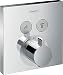 Produktbild hansgrohe ShowerSelect - Thermostat Unterputz, Armatur mit Sicherheitssperre (SafetyStop) bei 40° C, eckiges Thermostat, Mischbatterie für 2 Verbraucher, Chrom