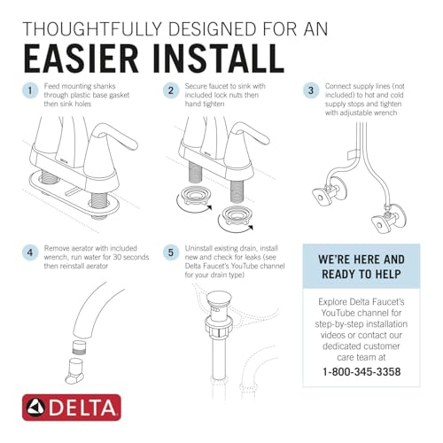 Delta Nicoli Centerset Brushed Gold Bathroom Faucet with Sprayer, 4 Inch 3 Hole Bathroom Sink Faucet with Pull Out Sprayer, Push-Pop Drain, Champagne Bronze 25749LF-CZ - image 7