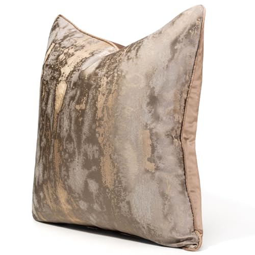 vctops Gold Decorative Luxurious Throw Pillow Covers Jacquard Square Cushion Cases Pillowcase for Bed Sofa Couch Chair Car Home Decor (Gold E,20"x20") by vctops - Used condition - Image 3
