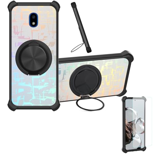 Case Compatible for Senwa S5018 Inizio Phone Case Cover [with 1* Tempered Glass Screen Protector] Hybrid Case[360°Ring Support, Magnetic] CX-27-HEI