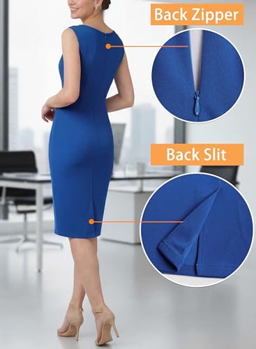 Image of VFSHOW Womens Front Zipper Work Business Office Bodycon Dress Elegant Professional Career Church Party Pencil Sheath Dress