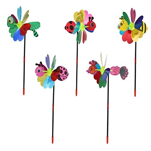 DECHOUS 5pcs Outdoor Decorative Garden Windmill Windmill for Patio Bright and Eye Catching Garden Decor