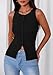 PRETTYGARDEN Women's Ribbed Tank Tops Summer 2025 Open Front Button Down Sleeveless Shirts Going Out Spring Fashion Vest Tops(Black,Small)