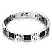 Produktbild Vnox 9mm Männer Frauen Edelstahl schwarz Carbon Fiber 4 in 1 Magnetische Therapie Armband,Silber schwarz,20cm