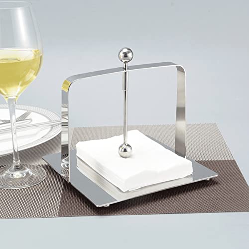 Servilletero de acero inoxidable con bola de presión para uso en interiores y exteriores, servilletero de acero inoxidable