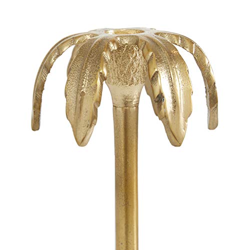 Deco 79 Aluminum Solid Candle Holder, Set Of 3 6", 8", 10"H, Gold #TOP3