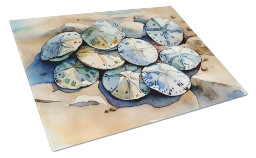 Caroline's Treasures DAC2821LCB Sand Dollars Glass Cutting Board Large Decorative Tempered Glass Kitchen Cutting and Serving Board Large Size Chopping Board