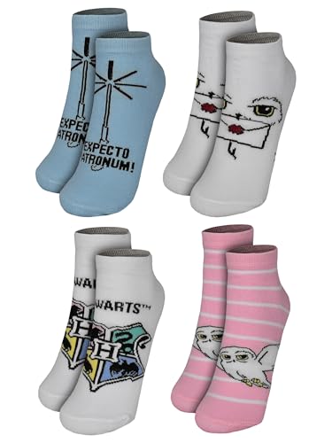 Harry Potter Socken für Damen - Hedwig Hogwarts Frauen Sneaker Strümpfe (4er Pack) (DE/NL/SE/PL Numerisch 39 42 Regular Regular)