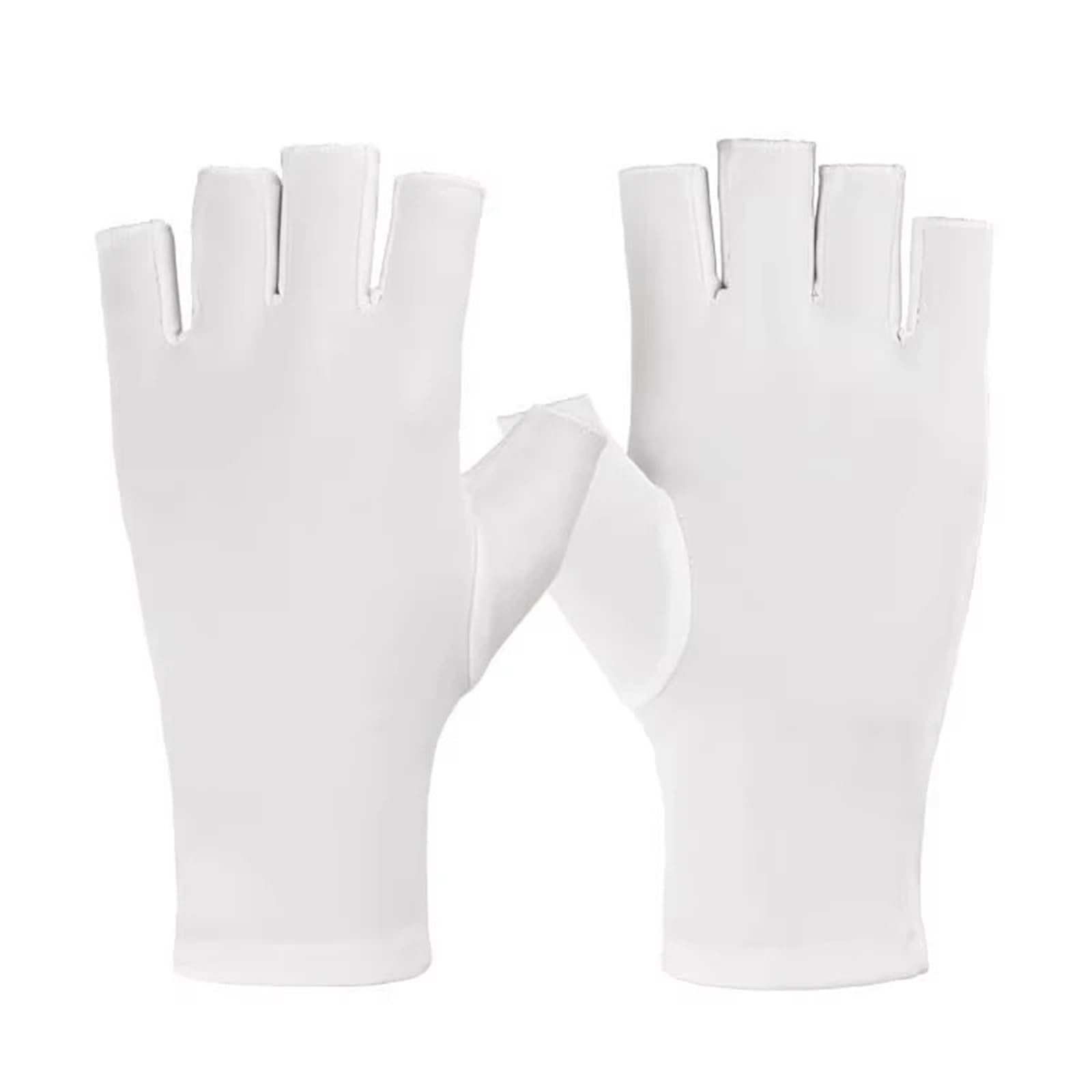 JMORCO Sun Gloves Half Fingers Gloves Summer Breathable Thin Semi-Finger Driving Glove Sunscreen Anti-Uv Fingerless Elasticity(WHITE)