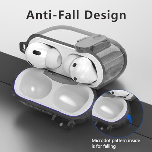 Image of Case for Apple Airpods iPods Pro 3 Cases Cover Clear 2025 Cute Women, VISOOM Cute Air Pods Pro3 Case Clear Transparent Airpods iPods Pro 3rd Gen Protective Cases with Keychain /Lock /Cleaning Kit-Black