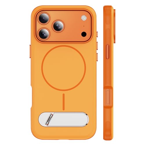 Coque iPhone 17 Pro Max orange LEVIOSA avec support Mag-Safe fin
