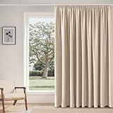MIULEE Cortinas Opacas con Cinta Fruncida 1 Piezas 300x260 CM, Beige Cortina...