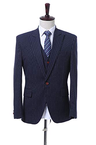 Costume de mariage formel avec revers pointu et rayures