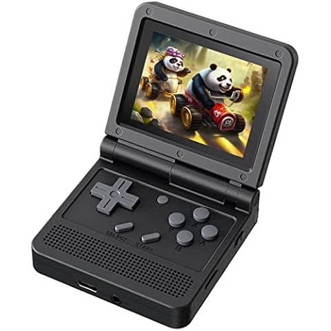 V90 Powkiddy Retro Games Console 64G, with Open Source Linux System, Supports Many Classic games, 3-inch HD IPS Screen,1020mAh, Super Mini Foldable Handheld Game Console Cover
