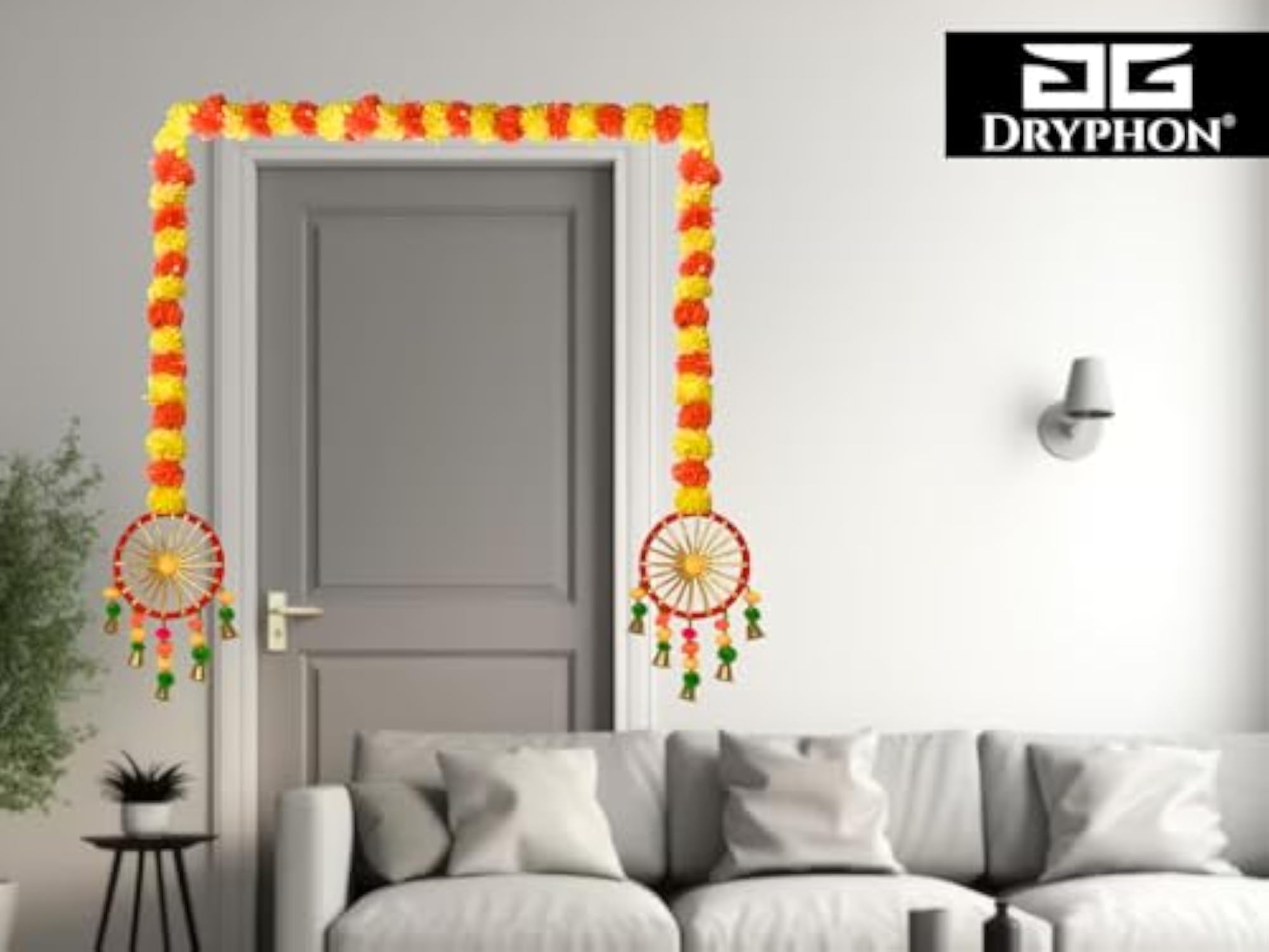 Pack of 2 Artificial Marigold Hanging Garlands