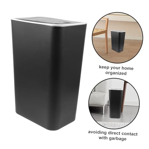 Papelera para dormitorio y vestidor con tapa a presión cubo de basura elegante para oficina 3