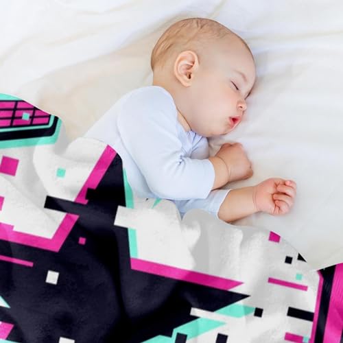 Plaid microfibre de qualité supérieure Glitch Équipement sonore pour lit