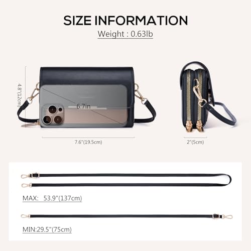 Image of Roulens Small Crossbody Bag for Women,Cell Phone Purse Women's Shoulder Handbags Wallet Purse with Credit Card Slots